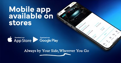Mobile app available on stores